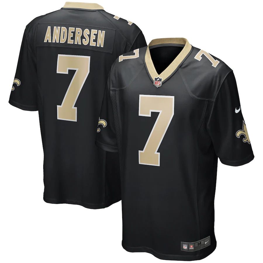 Men New Orleans Saints #7 Morten Andersen Nike Black Game Retired Player NFL Jersey